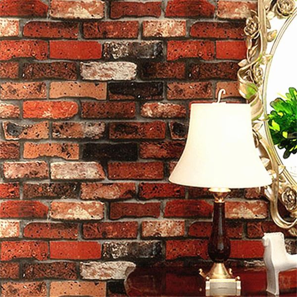 

wallpapers wellyu wallpaper bump stereo simulation red brick bar wall paper vintage culture restaurant coffee shop