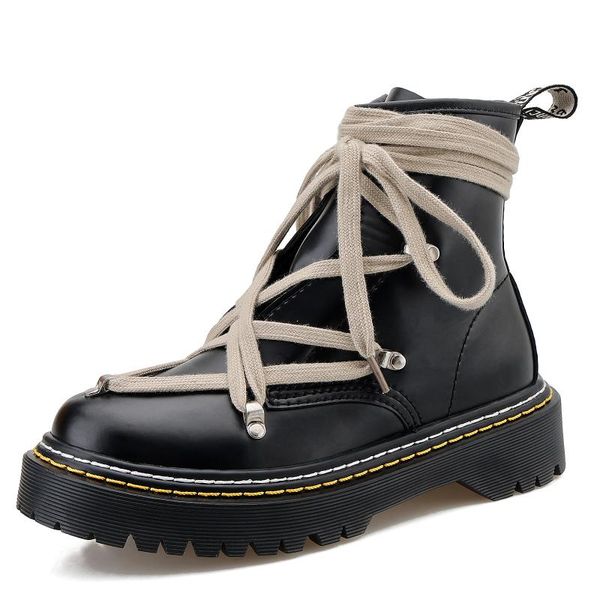 

boots 2021 fashion women platform black winter snow chunky motorcycle ankle booties female leather zipper
