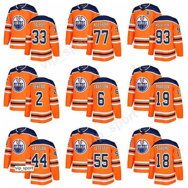 

edmonton oilers 19 patrick maroon jerseys hockey 77 oscar klefbom 33 cam talbot 93 ryan nugent-hopkins 2 andrej sekera 6 adam larsson, Black