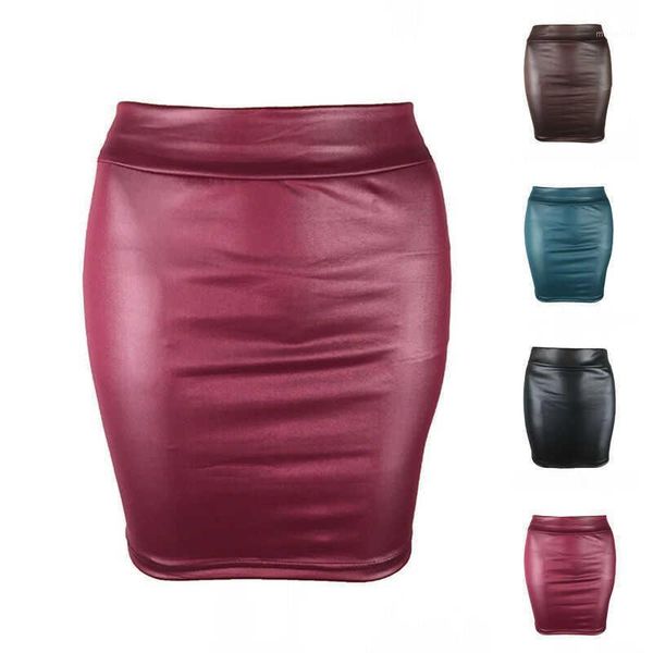 

skirts high waisted leather skirt elasticated look waist wonmen black red tube ladies