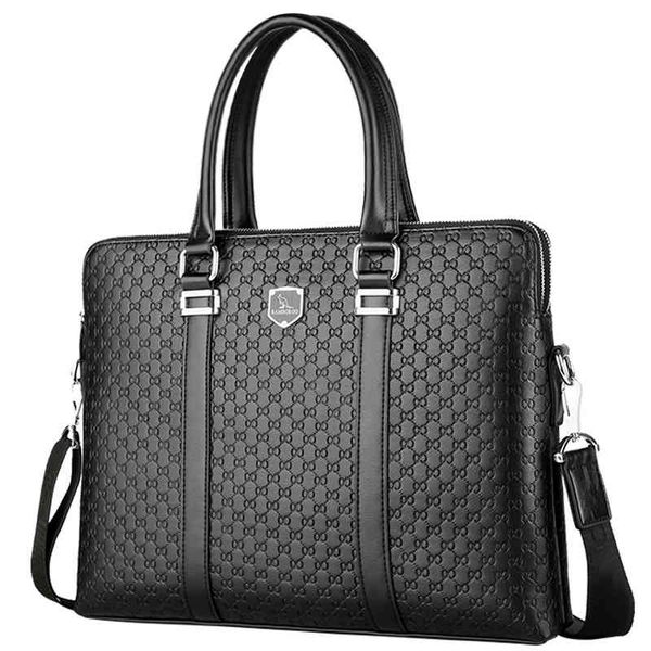 

business bag men's hand double briefcase leisure computer multi function a4 document chaomen's