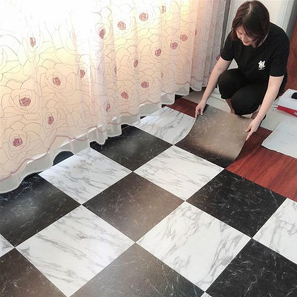 

wallpapers waterproof floor stickers self adhesive marble kitchen wall sticker house renovation diy ground paster decor