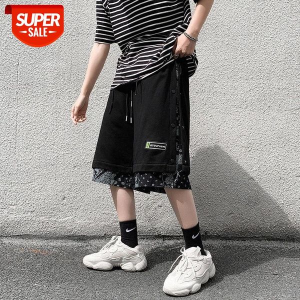 

cashew flower shorts male port style outer wear five-point pants trend casual sports beach students #up1v, Black