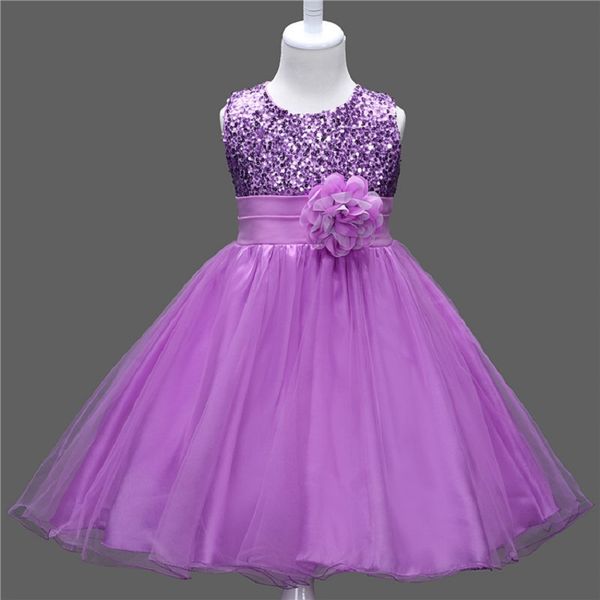 

girl short sleeve dress flower girl dresses baby infant casual clothes solid color belt flower, Red;yellow