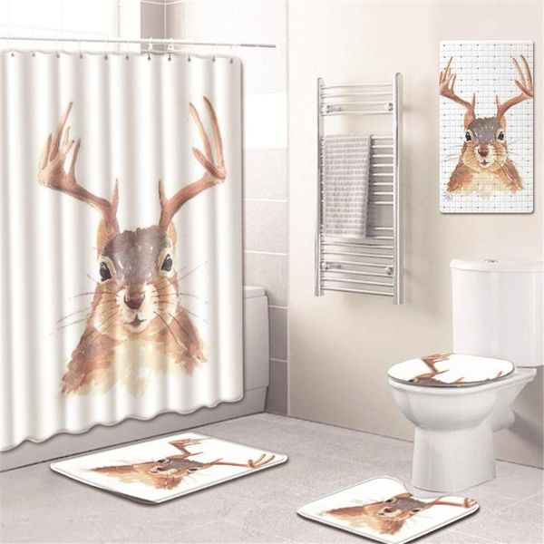 

bath mats elk shower curtain bathroom mat set toilet cover kitchen pad five-piece carpet rug