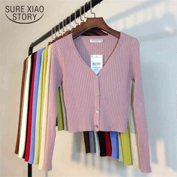 

fashion slim ladies knitted sweater autumn ly patchwork women cardigans long sleeve buttons pull femme 10266 210510, White