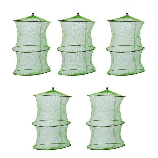 

fishing accessories 5pcs nets folding fish shrimp mesh cages trap for fisherman
