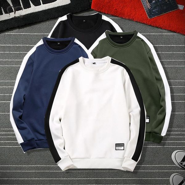 

men's hoodies & sweatshirts o neck sweatshirt hip hop autumn winter patchwork long sleevesblouse hoodie male black white loose casual