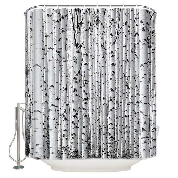 

shower curtains warmtour curtain white birch bath bathroom decor with hooks