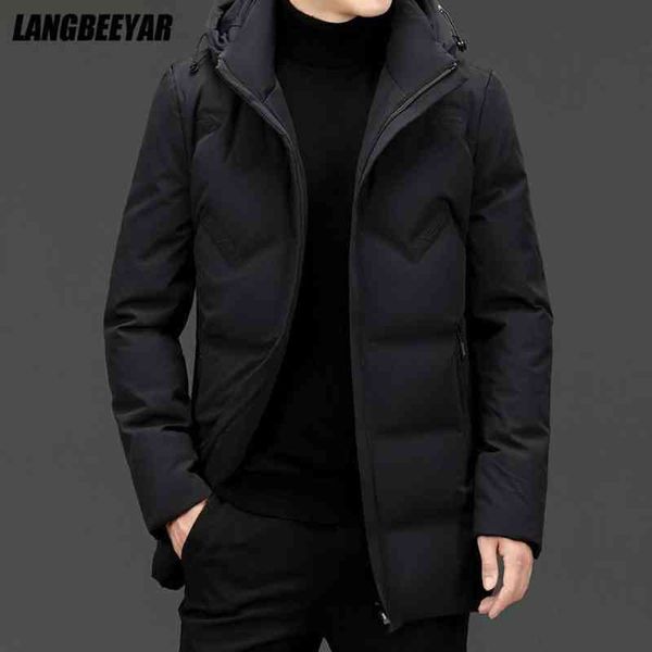 

Men's duck down long et, black windbreaker, winter clothing, high-end brand, leisure, fashion, 90%
