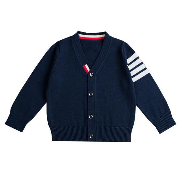 

cardigan 2021 baby kid children boy open stitch striped sweater pullover for autumn spring outwear clothes, Blue