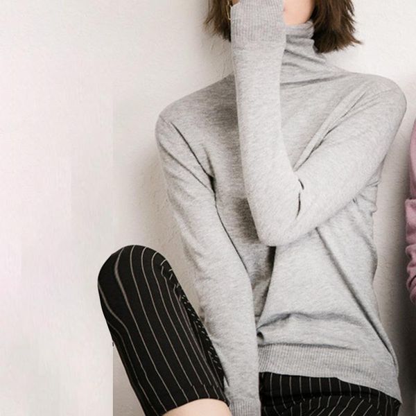

colors plus size women's slim solid color soft knitted turtleneck cashmere jumper pullover elasticity cozy sweater -xxl sweaters, White;black