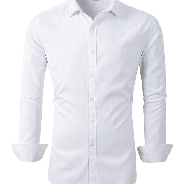 

beninos mens long sleeve slim fit dress shirts 210714, White;black