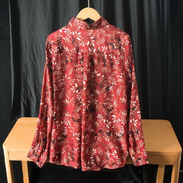 

blouses silk printing 2021 spring blouse women's fashion shirt, White