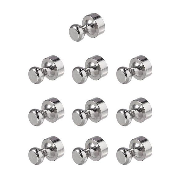 

hooks & rails 5/10pcs strong magnetic stainless metal push pin magnet diameter thumbtack for office door oganiser key coat hanger