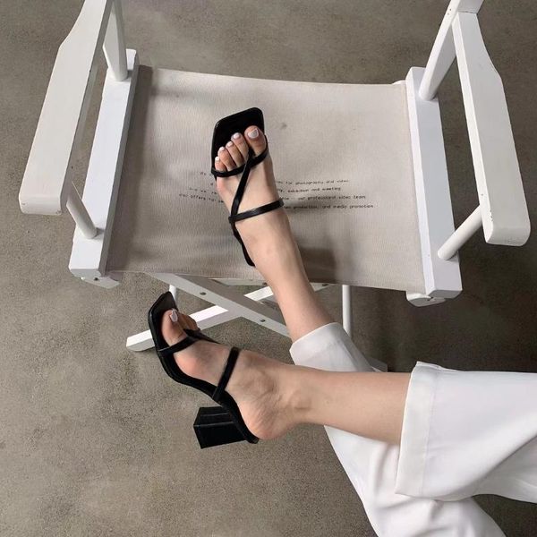

slippers clip toe women sandals thick high heels pumps orange shoes ladies slides party summer dress, Black