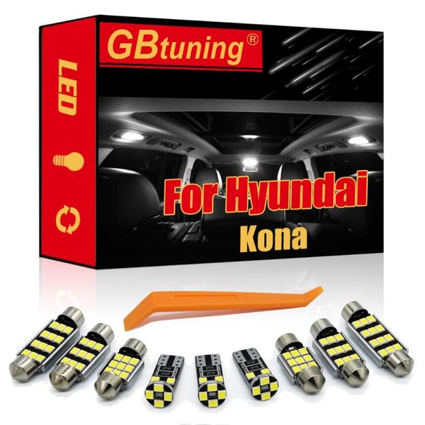 

emergency lights gbtuning 14pcs led interior bulb kit for kona 2021-2021 canbus light vehicle dome map trunk reading ceiling indoor