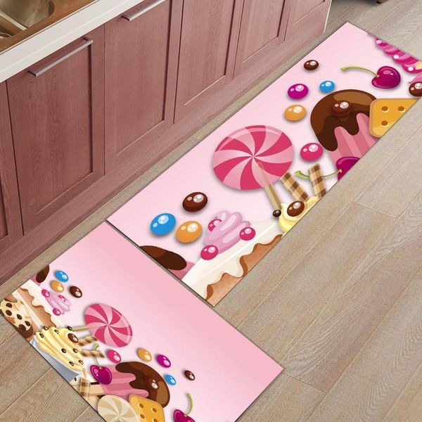 

candy ice cream long kitchen mat home entrance doormat anti-slip bathroom rug floor decoration carpets