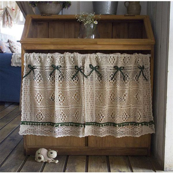 

curtain & drapes tiyana cotton crochet valance for kitchen french style handmade needle curtailments fashion vintage019#4
