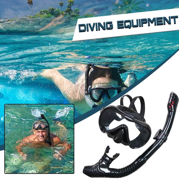 

diving masks 2021 snorkel mask set goggles 180Â° panoramic wide view breathing tube silicone full dry snorkeling