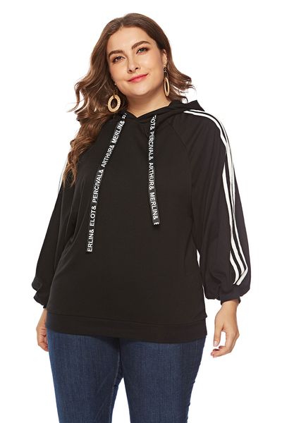 

bofute large size women hedging long-sleeved hooded sweater coat sq0102, Black