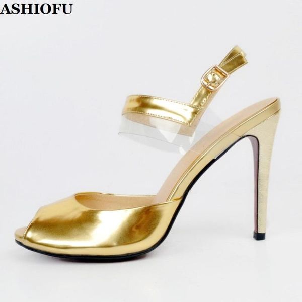 

handmade ladies high heel sandals peep-toe party prom shoes slingback evening club fashion xd020, Black