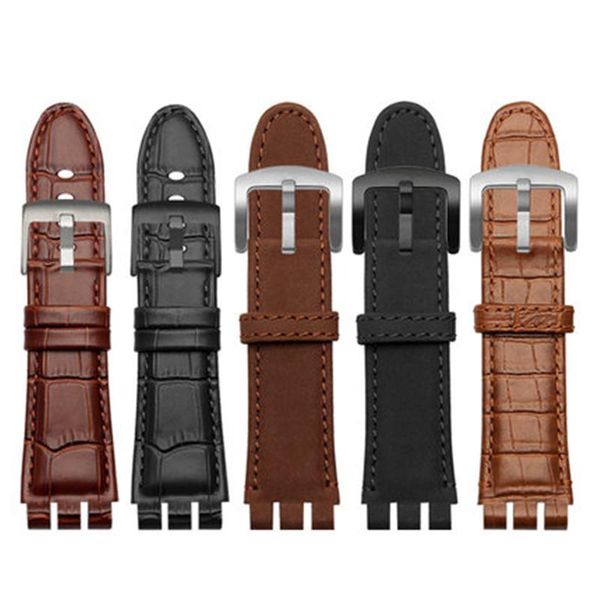 

watch bands 23mm genuine leather watchband for swq yos440 449 401 447 448 male bracelet black brown strap