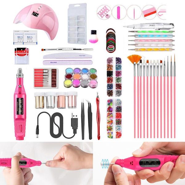 

manicure tool set nail dryer lamp usb polisher pen decoration art kit teea889 kits