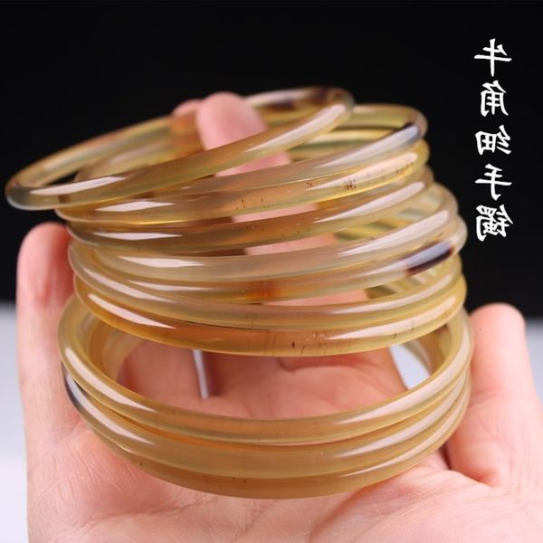 

hand catenary natural yak horn boutique girl's small bracelet, Golden;silver