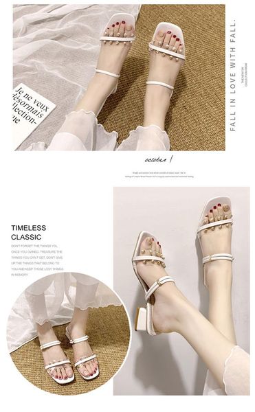 

casual all-match high heel slippers women 1pcs, Black