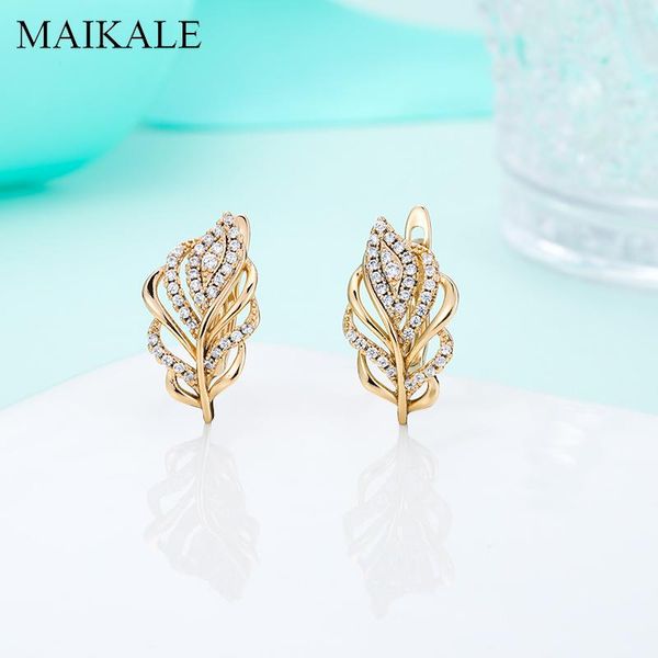 

stud maikale classic cute shape earrings micro inlay zirconia for women jewelry creative gift brincos, Golden;silver