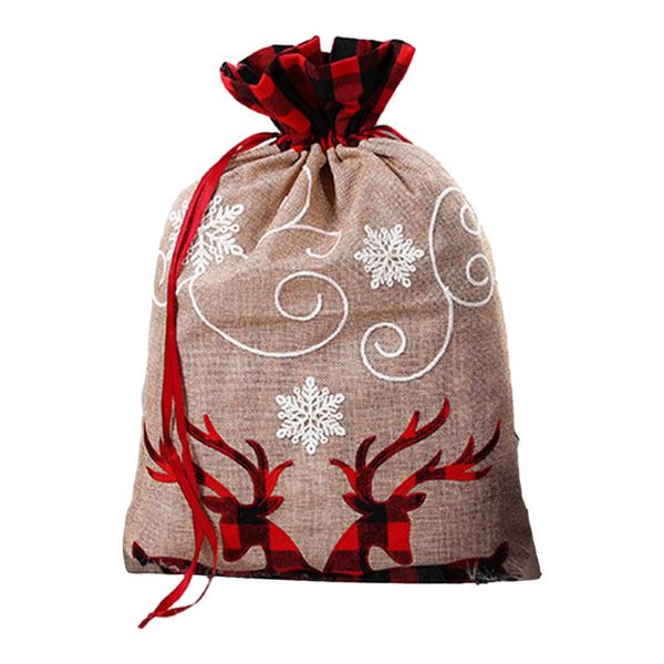 

christmas decorations 56x39cm gift storage bag double deer with drawstring jewelry bags big cosmetic wedding candy
