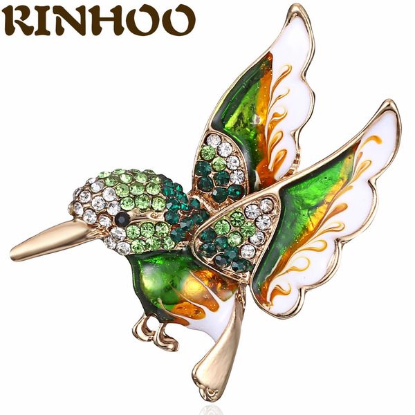 

new arrival full zircon small bird brooches for women cute hummingbird brooch gold color pin animal jewelry gift coat ornamentdio chan conta, Gray