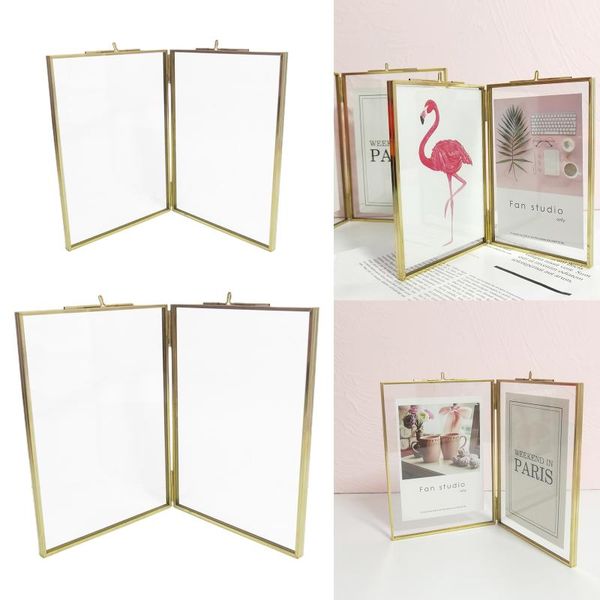 

gold picture frame double sided p frames specimen display holder 6inch