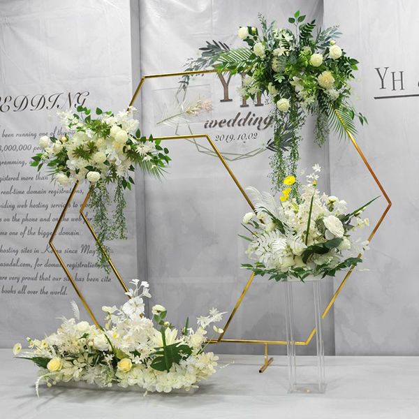 

party decoration wedding arch decor backdrop stand flower golden geometric home