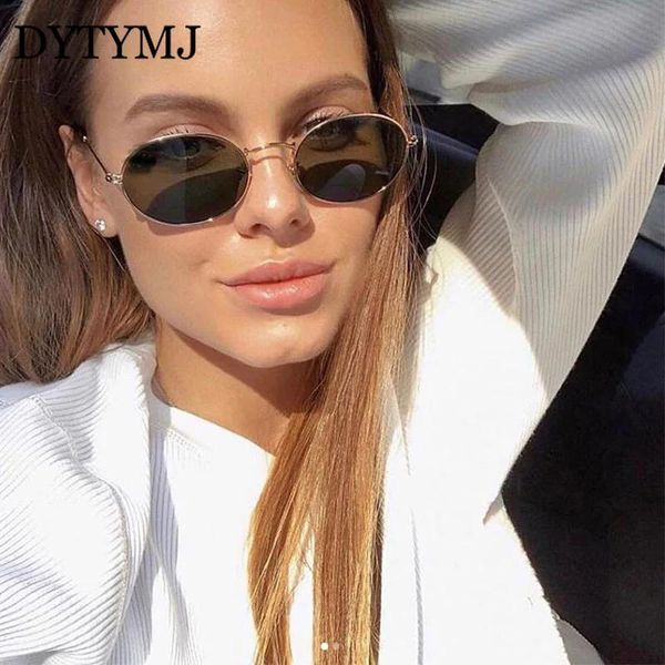 

sunglasses dytymj retro alloy women metal round vintage oval sun glasses for men luxury designer gafas de sol, White;black