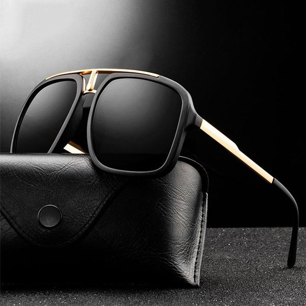 

fashion sunglasses brand design vintage men square sun glasses luxury male oversized shades uv400 eyewear gafas de sol, White;black