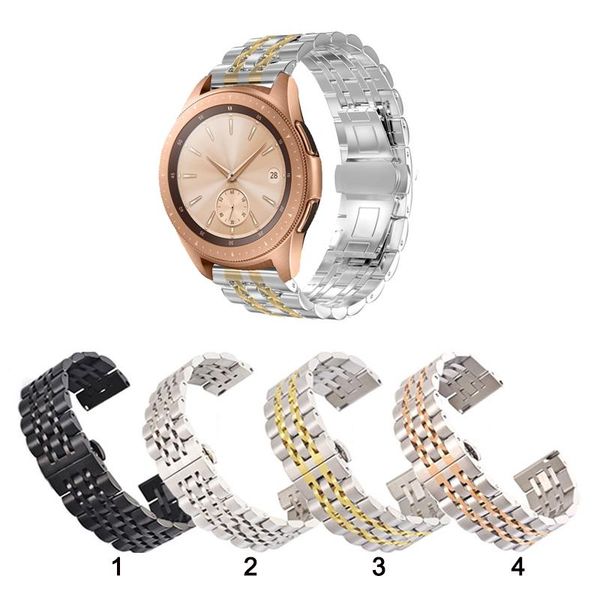 

watch bands 20mm 22mm stainless steel band strap with butterfly clasp for samsung galaxy 42mm 46mm replacement, Black;brown