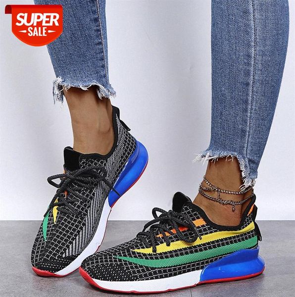 

women's sports shoes european and american breathable mesh lace-up flat single large size casual #sx6c