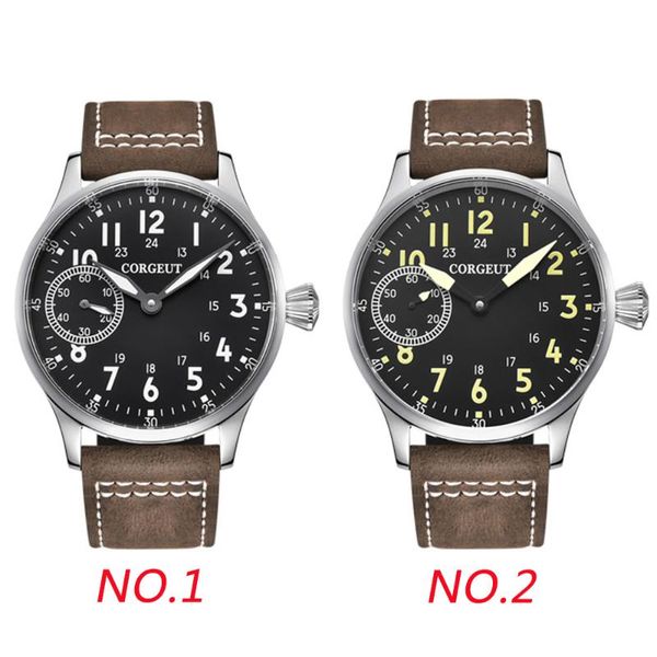 

wristwatches men's automatic watch white marked leather winding sports clock sapphire aseptic dial mechanical, Slivery;brown