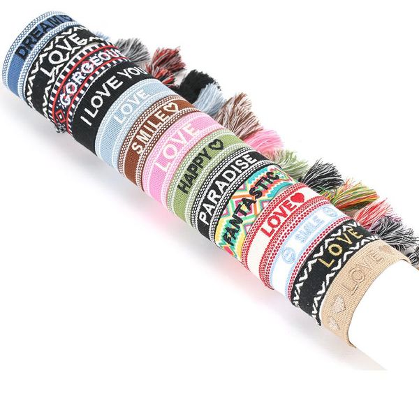 

link, chain 2021 friendship bracelet for women handmade braided vintage gift jewelry men sis friend, Black