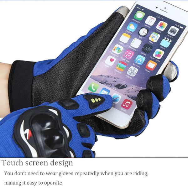 

1 pair motorcycle gloves men touch screen breathable motobike riding moto protective gear motorbike motocross glovesg, Blue;gray
