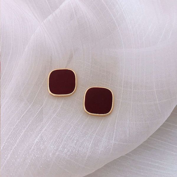 

wine red earrings simple temperament earrings fashion