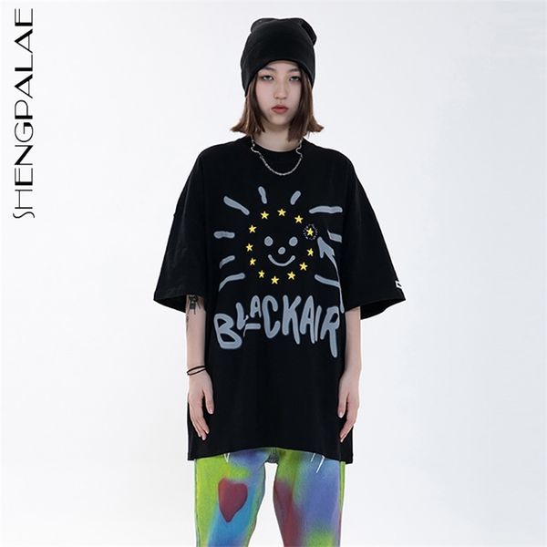 

casual printed basic women's summer round neck large size cartoon short sleeve t-shirt female 5c373 210427, White