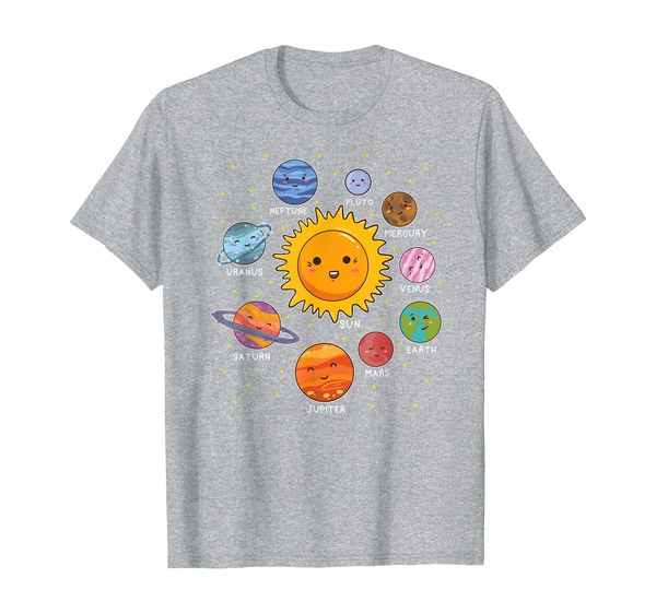 

solar system tshirt for kids or teachers, White;black
