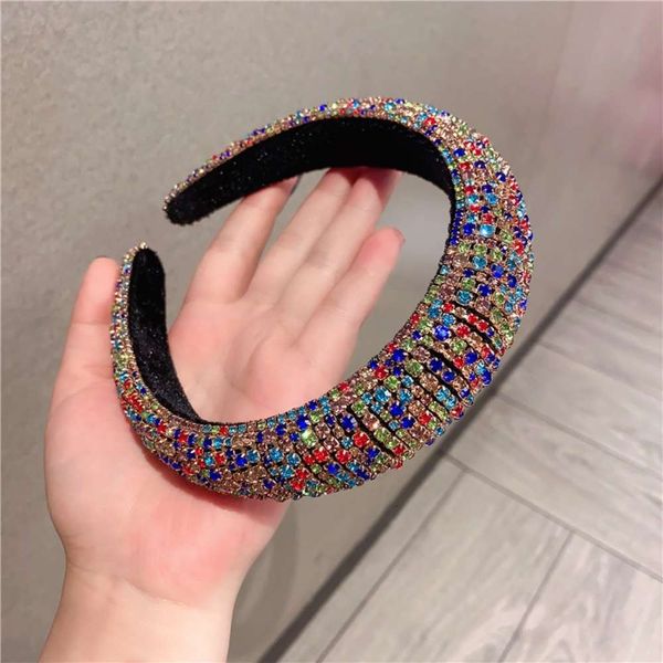 

wide mixed color sponge hairband baroque party show headband, Silver