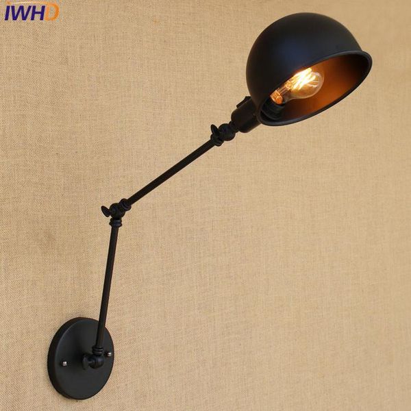 

wall lamp iwhd simple modern industrial vintage black iron loft style curve arm hallway retro light switch