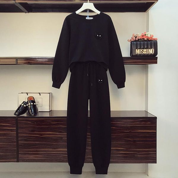 

women's two piece pants women tracksuit set outfits long sleeve colorblock sweatshirts & casual drawstring pant solid color suit cloth, White