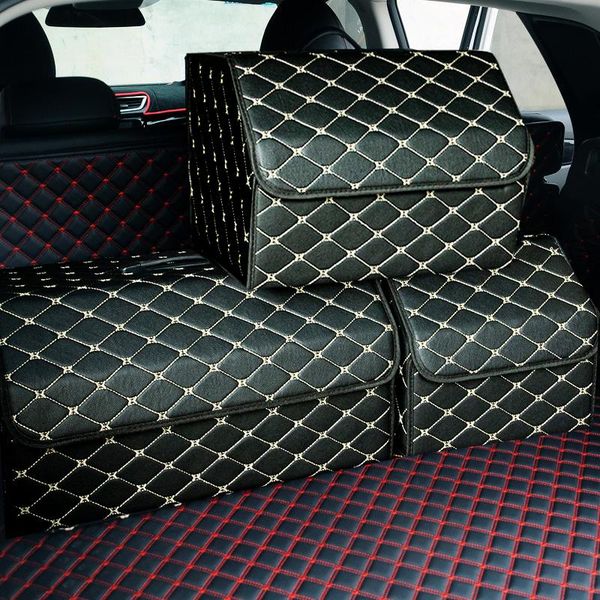 

car organizer storage bag, pu leather packing case, folding trunk, suv trailer