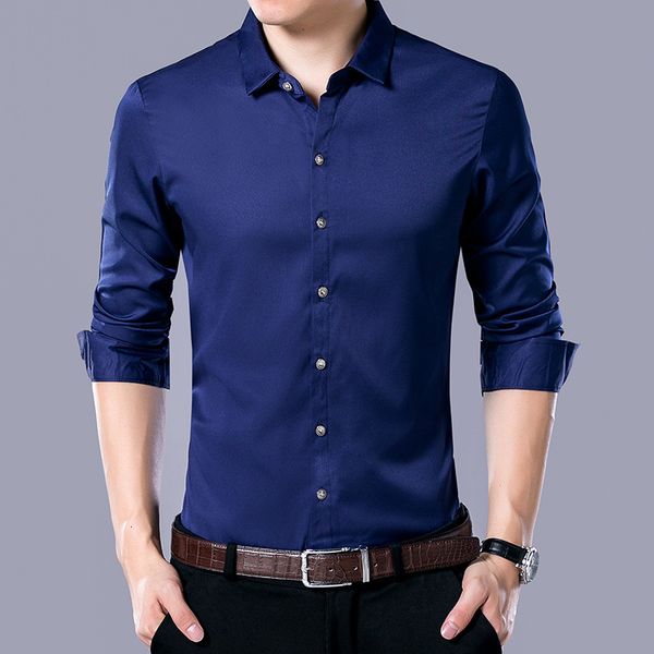 

spring 2021 new men's shirt business wear solid color slim long sleeve work dress, White;black